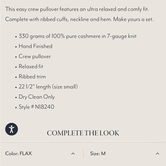 NAKED Cashmere KAIA Crewneck Cashmere Sweater FLAX Oatmeal NakedCashmere - M - Picture 8 of 9